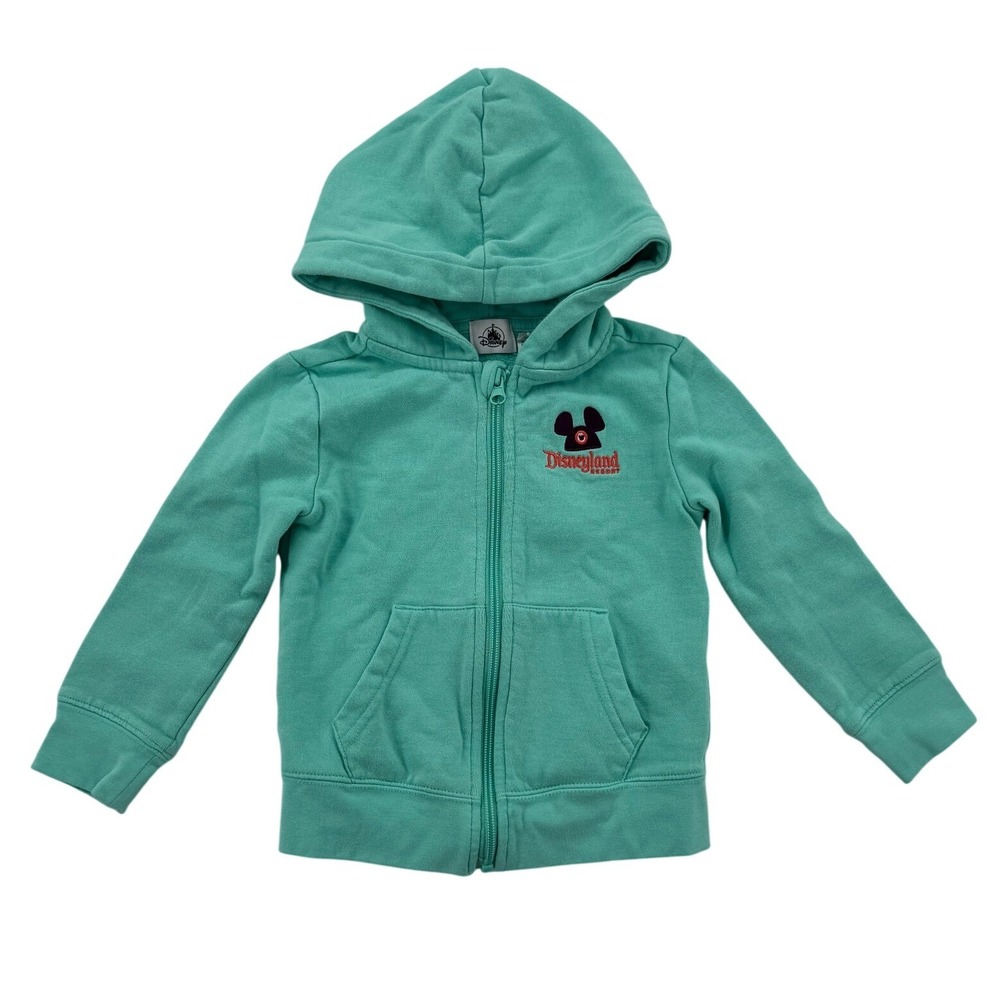 Disney Hoodie Kids Size 4 Teal Green Excellent Play in the Park Zip Up